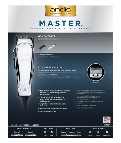 Andis Master Adjustable Blade Clipper